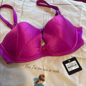 EUC Honey Birdette INDYA Vibrant True Magenta Pink US 36DDD/F Bra